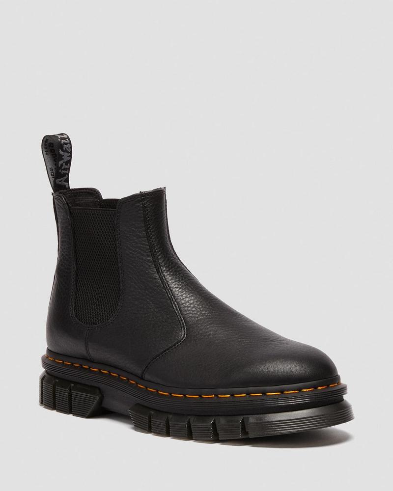 Men\'s Dr Martens Rikard Lunar Leather Ankle Boots Black | AU 446OKI